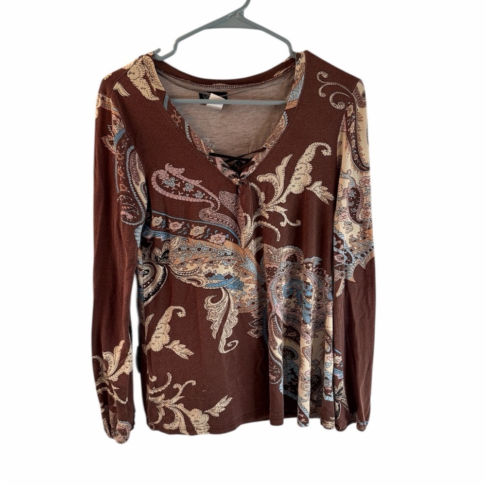 VENUS Brown Paisley Women's Blouse